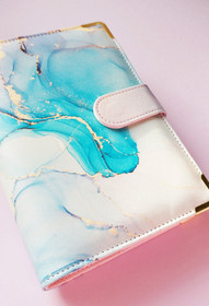 Budjettikansio a6 kokoinen, Sininen marmori