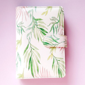 Budjettikansio a6 kokoinen, Vihreät lehdet