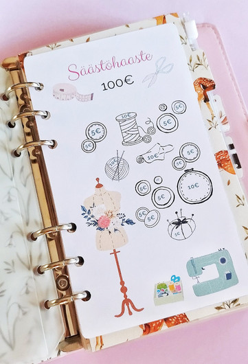 Säästöhaaste kortit budjettikansioon, Harrastusteema