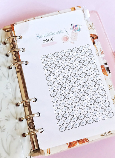 Säästöhaaste kortit budjettikansioon, Harrastusteema