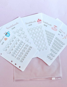 Säästöhaaste kortit budjettikansioon, Herkkuteema