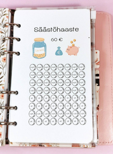 Säästöhaaste kortit budjettikansioon, Possuteema