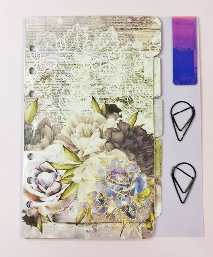 Välilehdet A6 rengas kansioon, Purple flowers