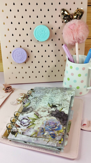 Välilehdet A6 rengas kansioon, Purple flowers