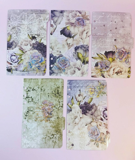 Välilehdet A6 rengas kansioon, Purple flowers