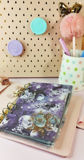 Välilehdet A6 rengas kansioon, Purple moon