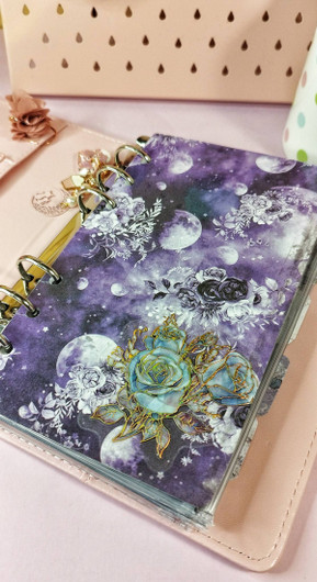 Välilehdet A6 rengas kansioon, Purple moon