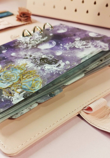 Välilehdet A6 rengas kansioon, Purple moon