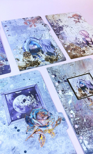 Välilehdet A6 rengas kansioon, Purple moon