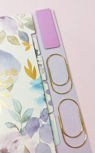 Välilehdet A6 rengas kansioon, Watercolor flowers