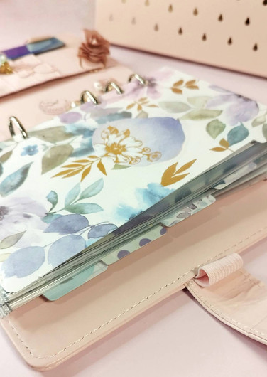 Välilehdet A6 rengas kansioon, Watercolor flowers