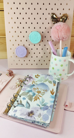 Välilehdet A6 rengas kansioon, Watercolor flowers