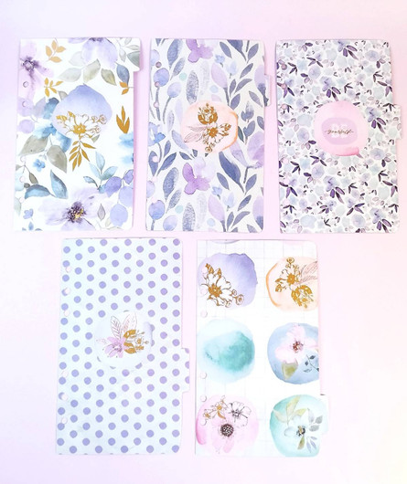 Välilehdet A6 rengas kansioon, Watercolor flowers