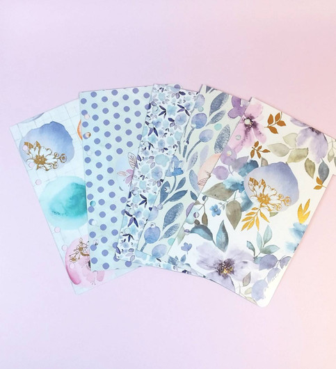 Välilehdet A6 rengas kansioon, Watercolor flowers