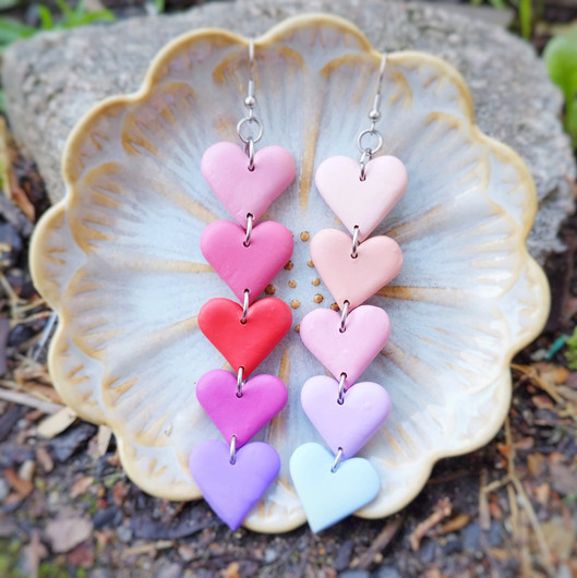 Sydän putous korvakorut ,ekstra pitkät