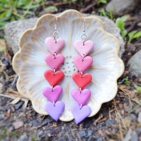 Sydän putous korvakorut ,ekstra pitkät
