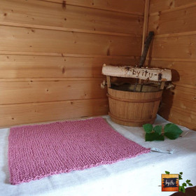 Laila-jalkalaudeliina - lattiarätti  100 % pellava - Roosa n. 40x40