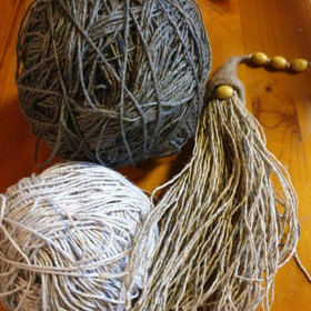 Sampo-saunatonttu pellavaparta - Aurinko