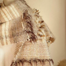 Meeri kudottu huivi Helmet rantahiekalla n. 200x36 cm