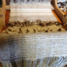 Meeri kudottu huivi Helmet rantahiekalla n. 200x36 cm