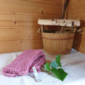 Laila-jalkalaudeliina - lattiarätti  100 % pellava - Roosa n. 40x40