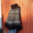 Marko-poncho Musta-harmaa bling bling