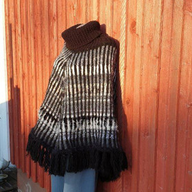 Marko-poncho Musta-harmaa bling bling