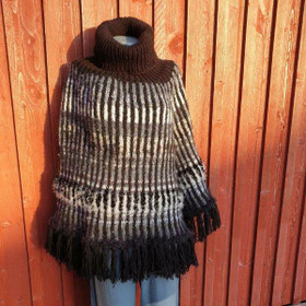 Marko-poncho Musta-harmaa bling bling