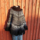 Marko-poncho Musta-harmaa bling bling