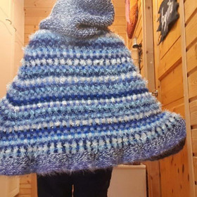 Marjo-poncho-viitta Poutapäivä - hillitty Bling bling