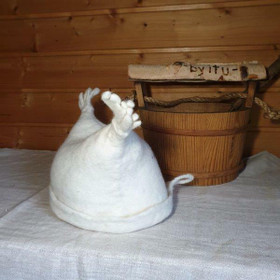 Satu-saunahattu Tupsukorva Lumi - S - n. 54-57 cm  