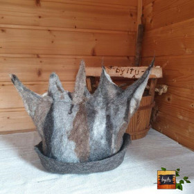 Satu-saunahattu Hehku -luonnonväri kimara - koko L n. 60-63 cm