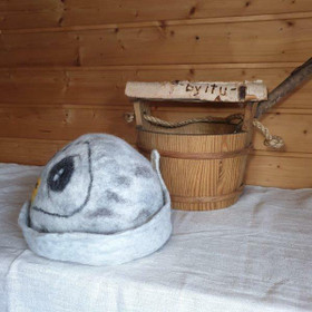 Satu-saunahattu Pöllö - Hopea - L n. 60-63 cm