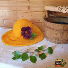 * Satu-saunahattu Palju Orvokki - Aurinko - koko S - n. 54-57 cm