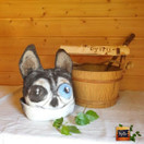 Satu-saunahattu Husky - luonnonmusta - koko M - n. 57-60 cm