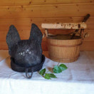 Satu-saunahattu Husky - luonnonmusta - koko M - n. 57-60 cm
