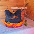 Satu-saunahattu Liekkisammakko Terva PiPo L - n. 60-63 cm