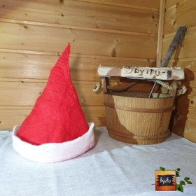 * Satu-saunahattu Isokummun Sauna - Punainen liekki valko- koko L-S