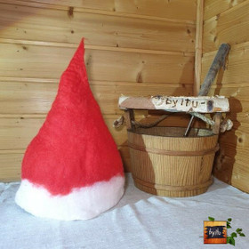 * Satu-saunahattu Isokummun Sauna - Punainen liekki valko- koko L-S