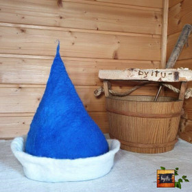 * Satu-saunahattu Isokummun Sauna - Sininen Joki valko- koko L-S 