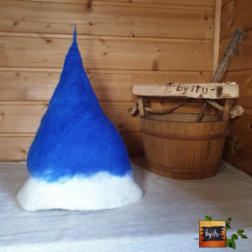 * Satu-saunahattu Isokummun Sauna - Sininen Joki valko- koko L-S 