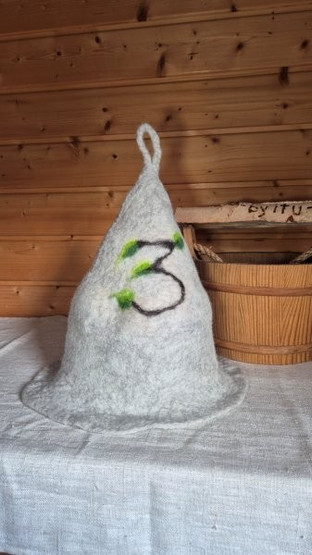 Satu-saunahattu Numerot Saunoo - Koivuoksa 3 Hopea M n. 57-60 cm