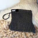 Pellervo pesulappu - tiskirätti 100 % pellava - Musta n. 24x24 cm