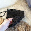 Pellervo pesulappu - tiskirätti 100 % pellava - Musta n. 24x24 cm