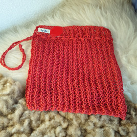 Pellervo pesulappu - tiskirätti 100 % pellava - Punainen n. 24x24 cm