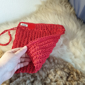 Pellervo pesulappu - tiskirätti 100 % pellava - Punainen n. 24x24 cm