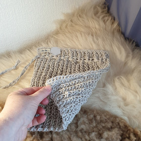 Pellervo pesulappu - tiskirätti 100 % pellava - Hopea n. 24x24 cm