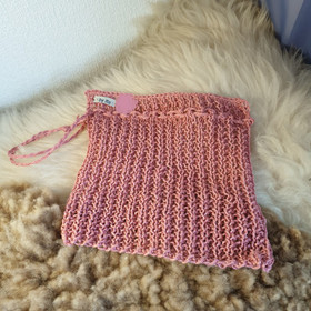 Pellervo pesulappu - tiskirätti 100 % pellava - Roosa n. 24x24 cm