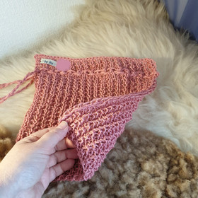 Pellervo pesulappu - tiskirätti 100 % pellava - Roosa n. 24x24 cm