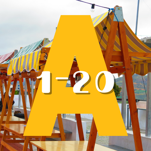 A-alue myyntipaikat nro. 1-20
